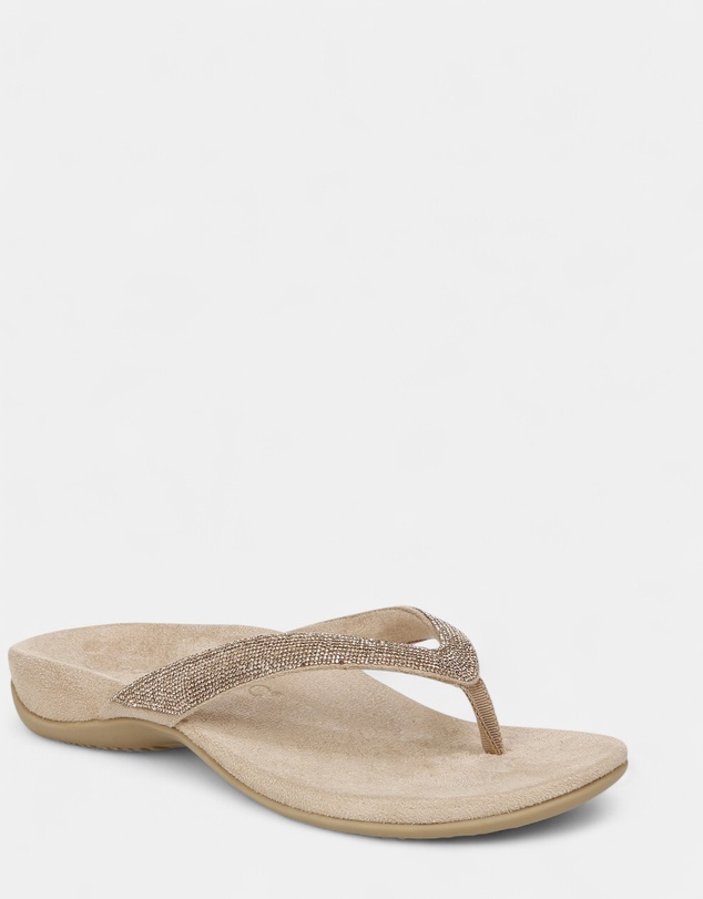 Vionic - Dillon Shine Toe Post Sandal - Champagne