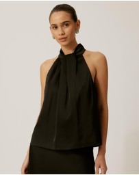 Tussah - Ruby Satin Halter Top