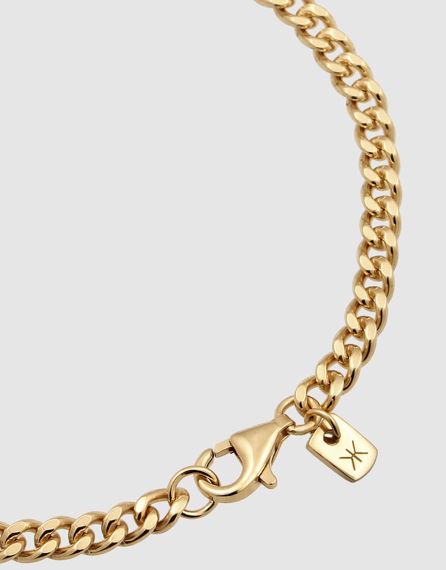Kuzzoi - ICONIC EXCLUSIVE - Green Enamel ID Bar Bracelet in Gold-Plated 925 Silver
