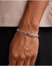 Michael Hill - Men's 0.30 Carat TW Men's Black Diamond Link Bracelet in Sterling Silver
