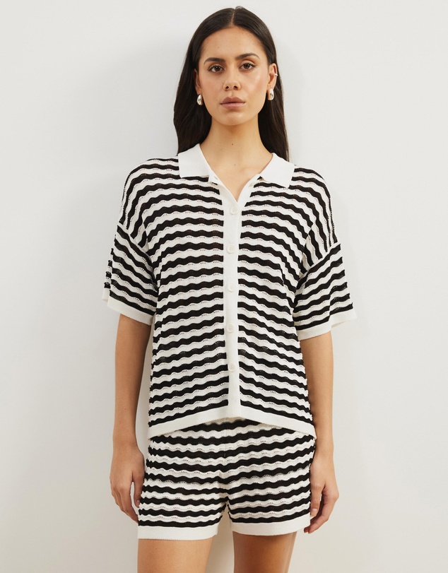 Atmos&Here - Bree Stripe Knit Top