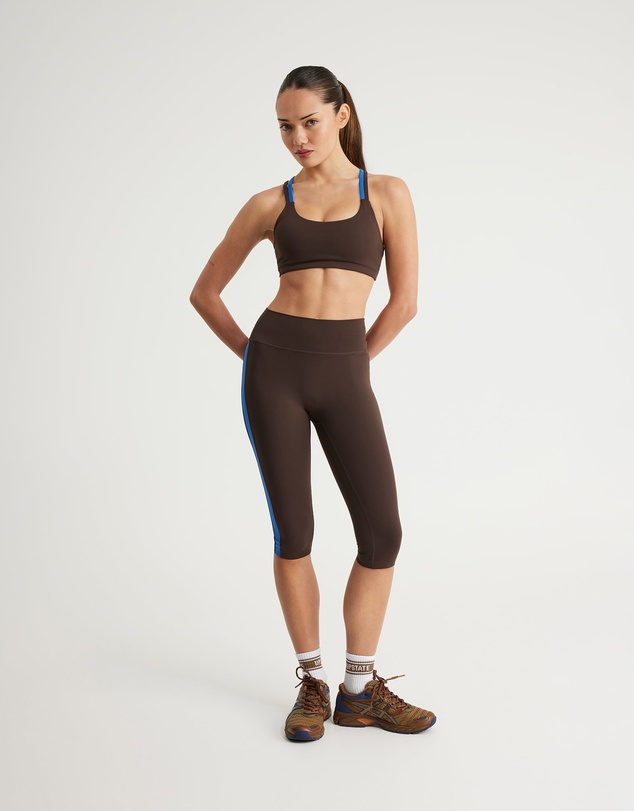 Upstate - Air Sculpt Strappy Layered Crop - Espresso