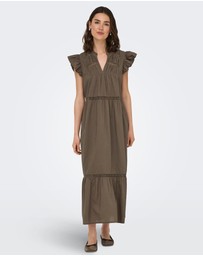 ONLY - Sunny Frilled Cotton Maxi Dress