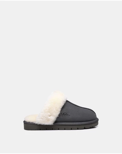 EVERAU - Australian Shepherd Ugg Muffin Slipper Cow Suede Upper House Shoes