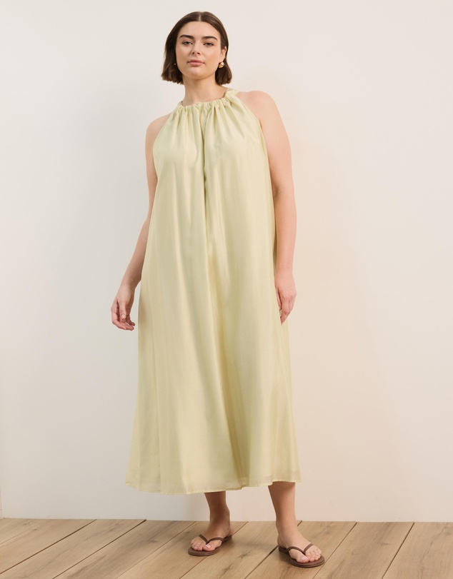 Atmos&Here Curvy - Paloma Voile Cut Away Tie Midi Dress