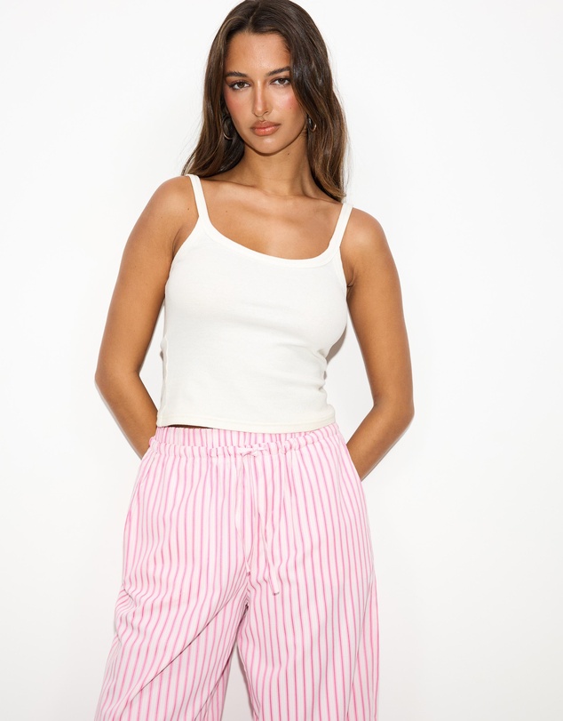 Dazie - Nina Stripe Double Waist Band Pants