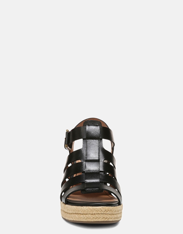 Vionic - Jaylah Wedge Sandal - Black Leather