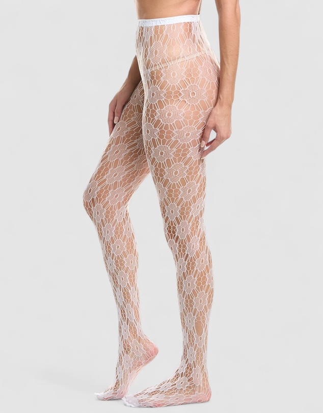 High Heel Jungle - Floral Fishnet Tights