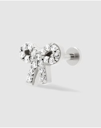 Wanderlust + Co - Bow Pave Flat Back Earring