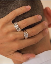 Kuzzoi - ICONIC EXCLUSIVE - Ring Male Solid Groove Look 925 Sterling Silver