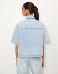 Dazie - Imani Short Sleeve Denim Shirt