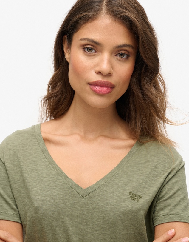 Superdry - Studios Slub Embroidered Vee Tee