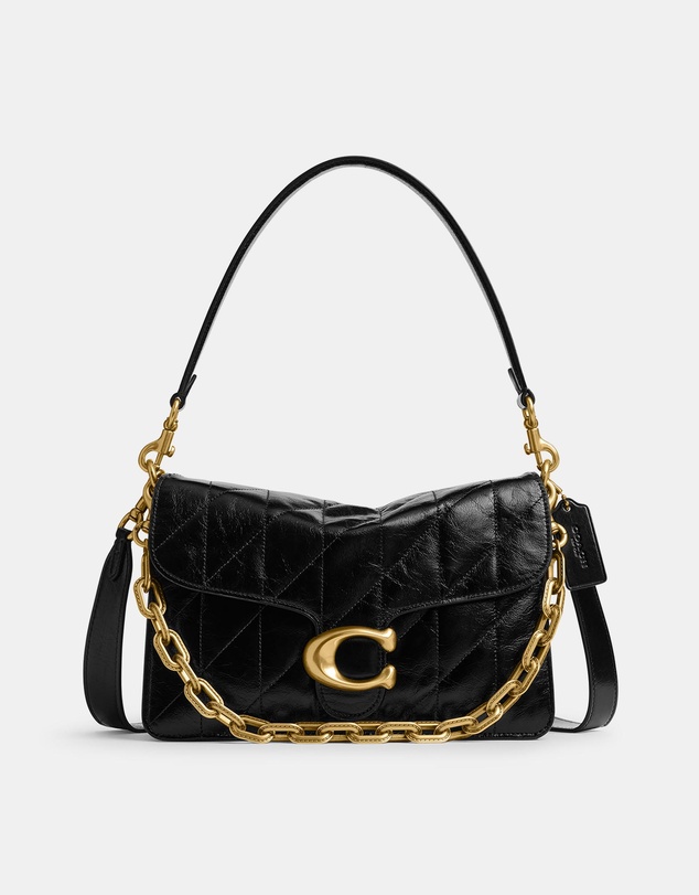 Coach - Quilted Glazed Leather Chain Tabby Shoulder Bag with Chain