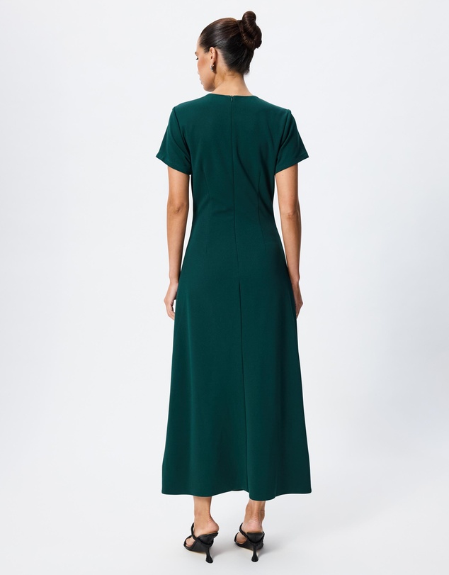 Tussah - Sophia Crew Neck Ruched Detail Midi Dress