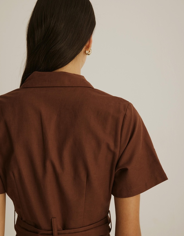 Atmos&Here - Lia Linen Blend Blazer Mini Dress