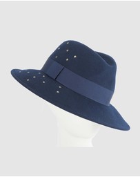 Max Alexander - Winter Felt Navy Fedora Hat