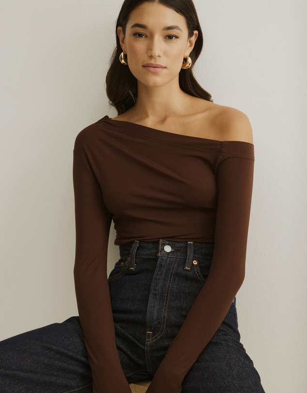 Atmos&Here - Cold Shoulder Bamboo Top
