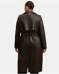 Forever New Curve - Sabina Curve Faux Leather Trench Coat
