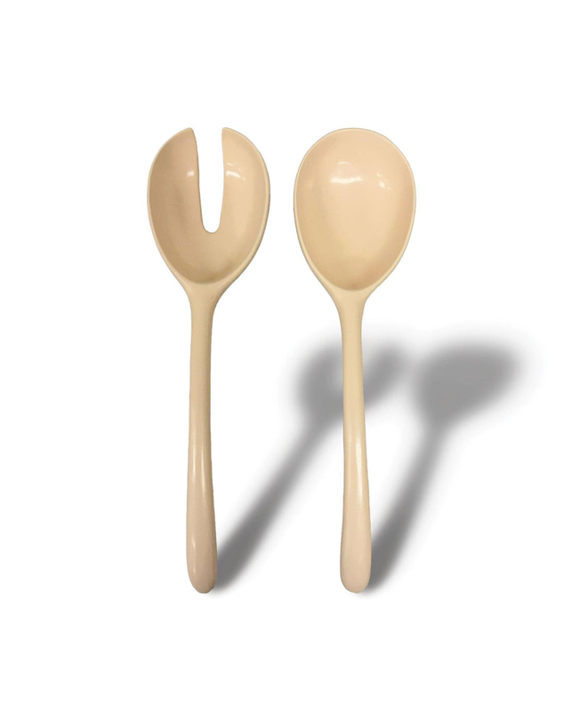 Urban Attitude - Urban Attitude LILA Large Paired Servers Length 30cm, Width 7.5cm (Spoon) - Stone Ivory