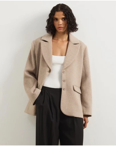 Atmos&Here - Ethel Wool Blend Oversized Blazer