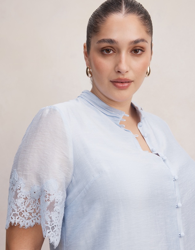 Forever New Curve - Ana Curve Lace Detail Blouse