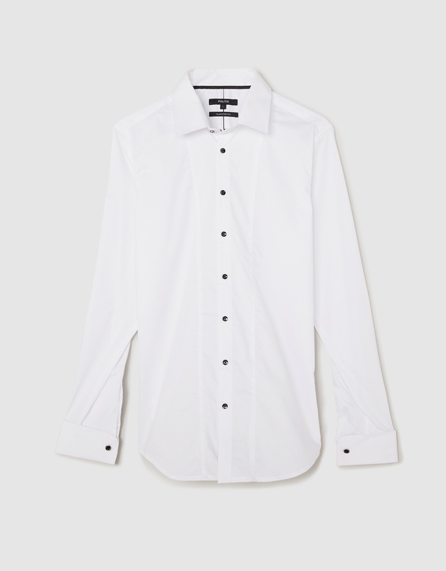 Politix - Slim Long Sleeve Panelled Formal Shirt