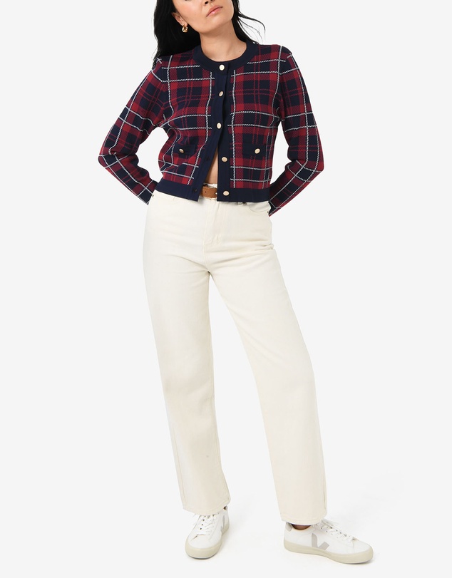 Forcast - Siane Check Knit Cardigan