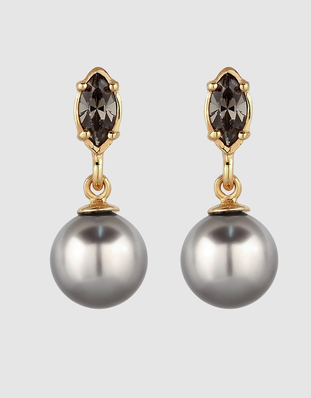 Elli Jewelry - Elegant Pearl Stud Earrings in Gold-Plated 925 Sterling Silver