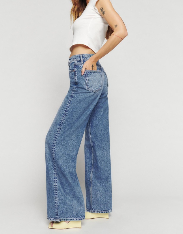 Reformation - Cary High Rise Slouchy Wide Leg Jeans