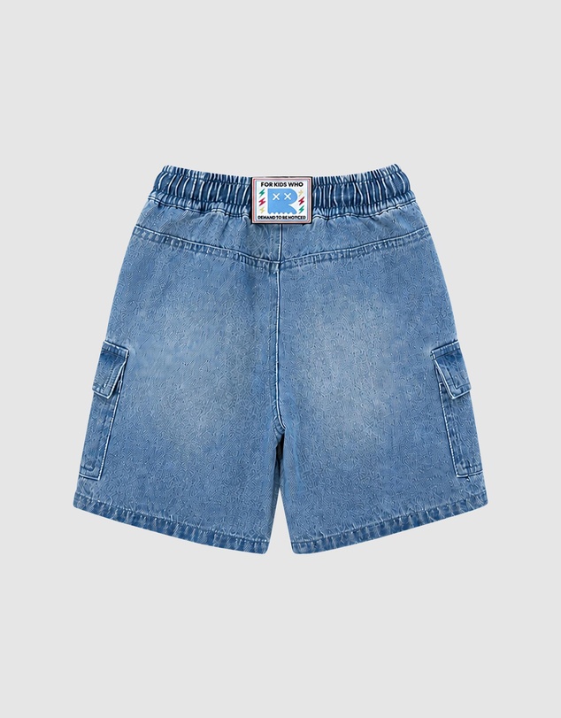 Rock Your Kid - Devo Denim Cargo Shorts - Kids