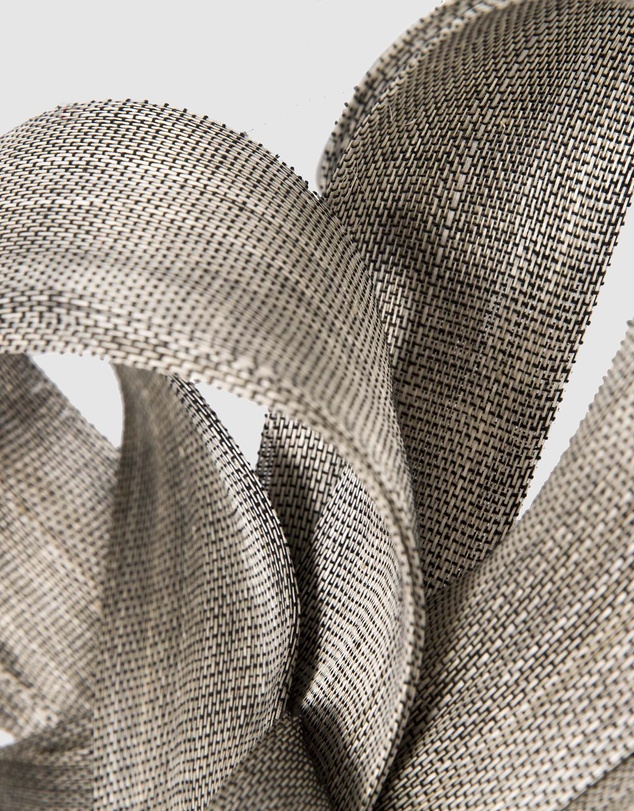 Fillies Collection - Silver Abaca Loops Racing Fascinator