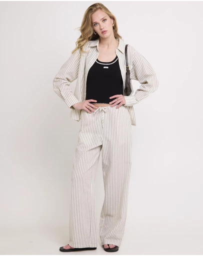 Subtitled - Morgan Stripe Oversized Long Sleeve Shirt