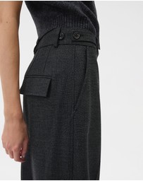 Oroton - Wool Flat Front Pants