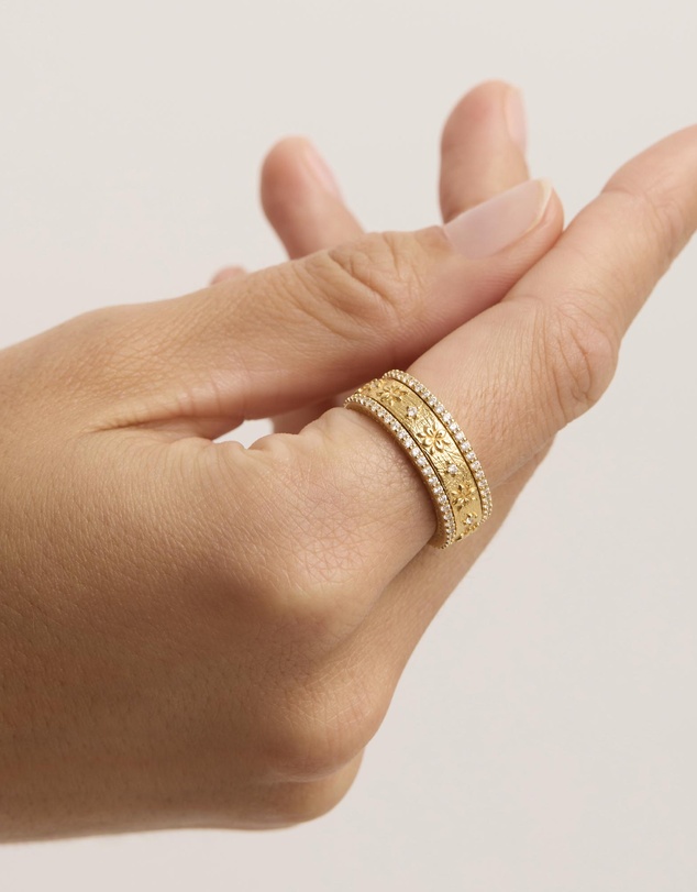 By Charlotte - Gold I Am Enough Spinning Meditation Ring