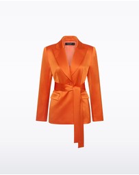 Carla Zampatti - Clementine Satin Acetate Tie Waist Blazer