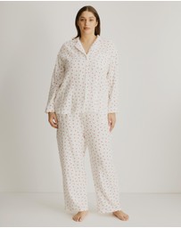 Atmos&Here Curvy - Violet Heart Long Pyjama Set