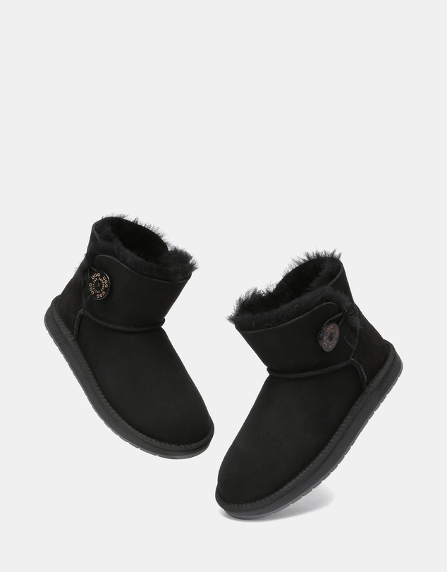 EVERAU - Australian Shepherd Ugg Mini Button Sheepskin Upper UGG Boots