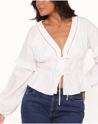 Petal & Pup - Jewel Tie Top - White