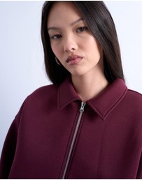 TOPSHOP - Oversized Scuba-Style Fabric Zip-Through Jacket