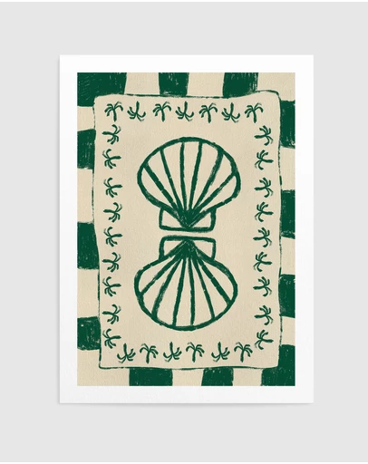 Olive et Oriel - Seashell Symphony by Shatha Al Dafai Art Print