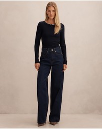Forever New - Rebecca Scallop Long Sleeves Top