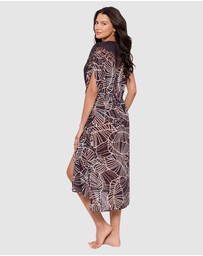 Miraclesuit Swimwear  - Let's Be Fronds Sheer Beach Cover Up Kimono