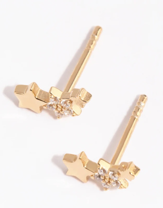 Lovisa - Gold Plated Sterling Silver Star Cluster Stud Earrings