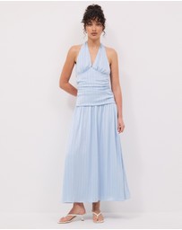 Calli - Sayer Satin Midi Halter Dress