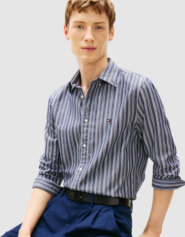 Tommy Hilfiger - Regular Fit Textured Stripe Poplin Shirt