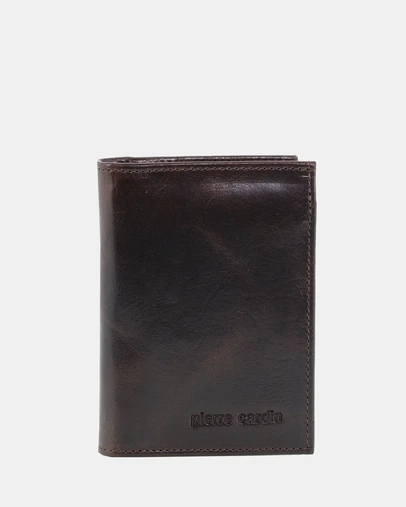 Pierre Cardin - Pierre Cardin Rustic Leather Men's Bi-Fold Flap Wallet