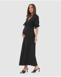Ripe Maternity - Camille Tie Front Linen Dress