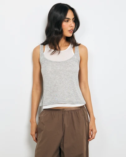 AERE - Semi Sheer Double Layered Tank