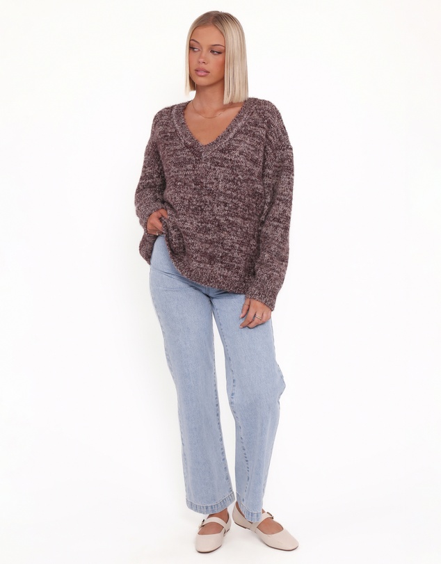 Petal & Pup - Libby Oversized Sweater - Brown Marle