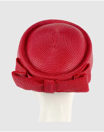 Max Alexander - Red Braid Pillbox Hat